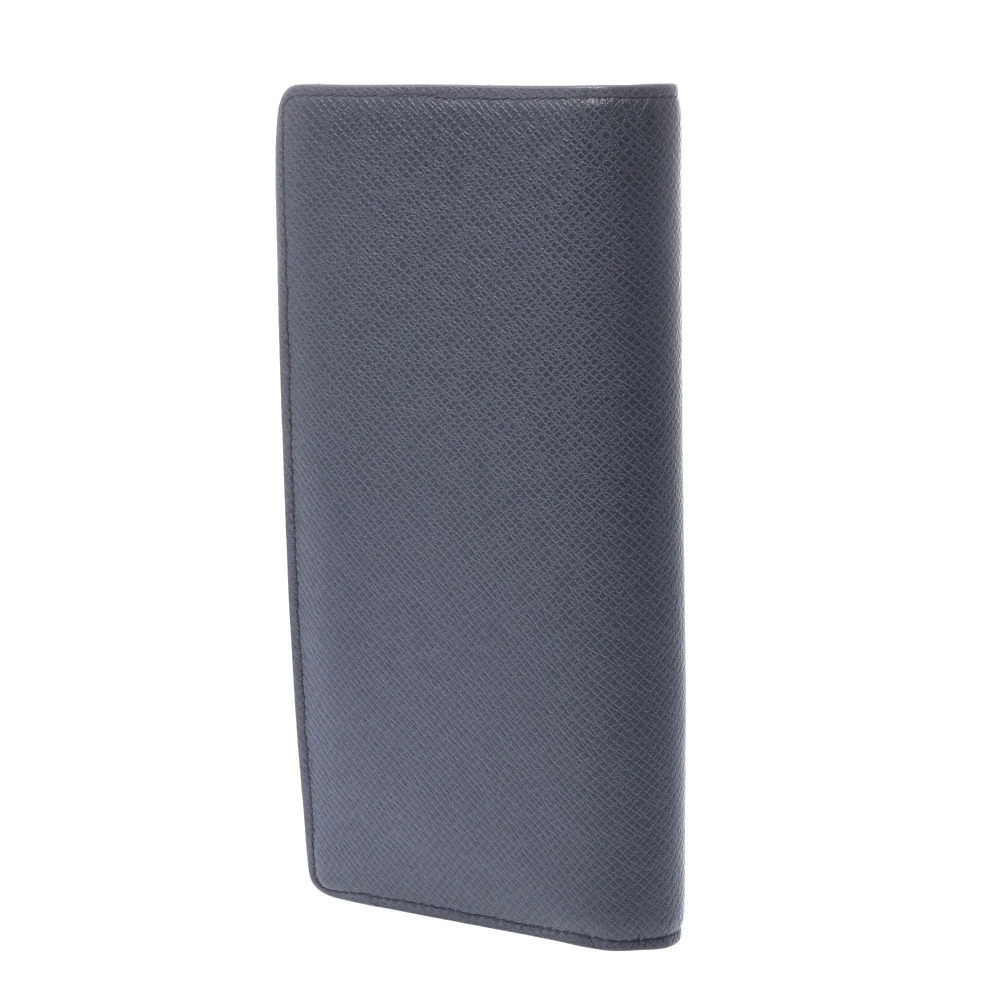 Louis Vuitton Portefeuille Black Noir Brazza Taiga Long Wallet Black